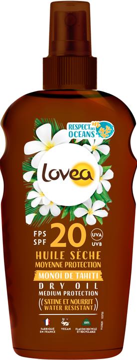 Lovea Dry oil SPF20 medium protection Monoï de Tahiti oil (Suntan oil, SPF 20, 150 ml, 170 g)