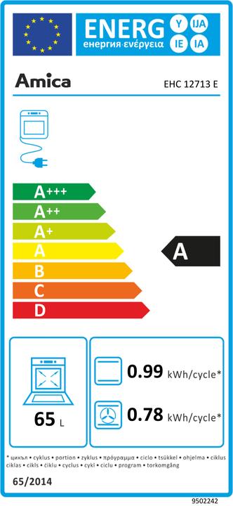 Energy Label Amica EHC 12713 E stainless steel