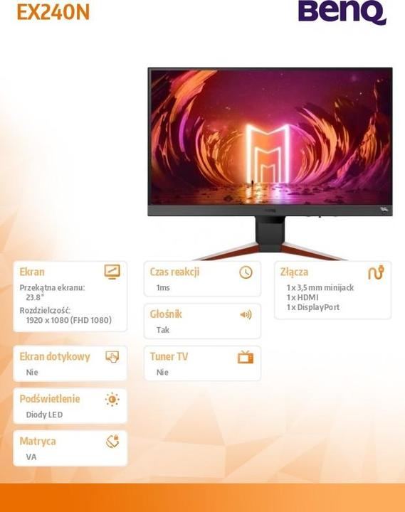 Actual product image BenQ Mobiuz EX240N (1920 x 1080 pixels, 23.80")