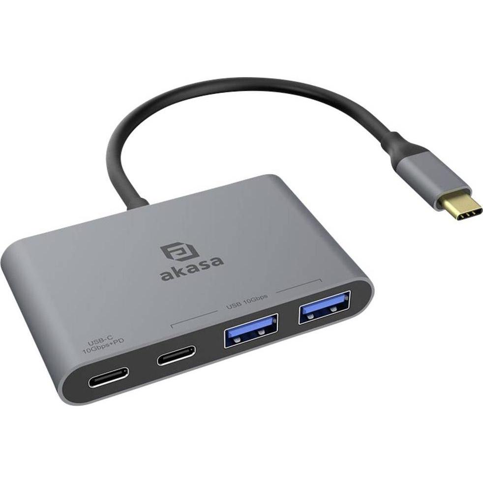 Thumbnail - Akasa - USB Type-C 4-In-1 Hub (USB-C, 4 Ports), Dockingstation + USB Hub, Silber