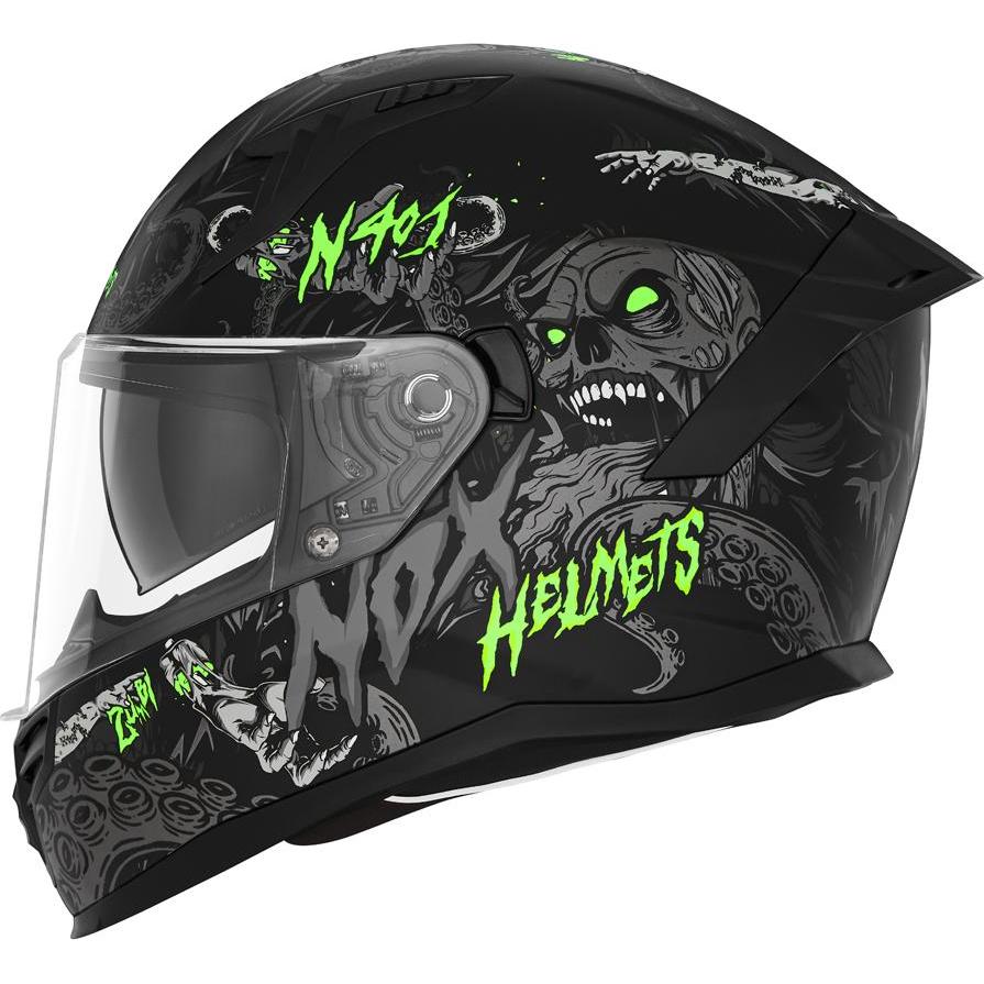 Nox, Casco da moto, casco integrale da moto n401 zumbi (59 - 60 cm, L)