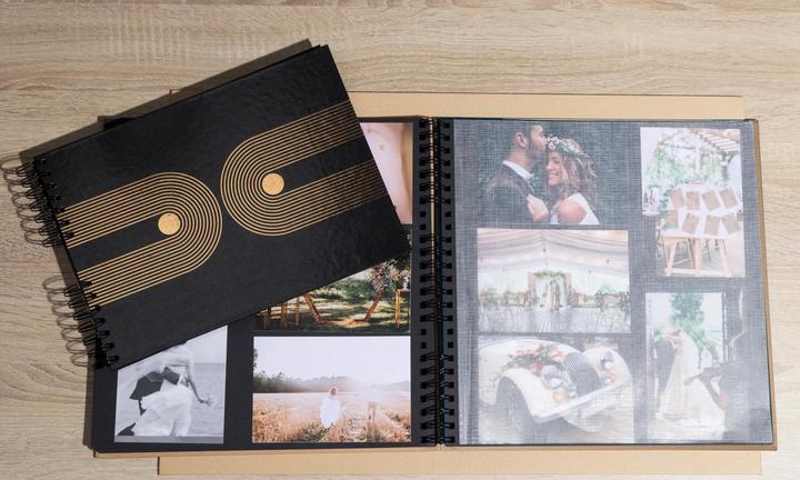 Actual product image Exacompta Fotoalbum mit Spiralbindung, 60 Seiten schwarz, 32x32 cm, Graphik (32 x 32 cm)