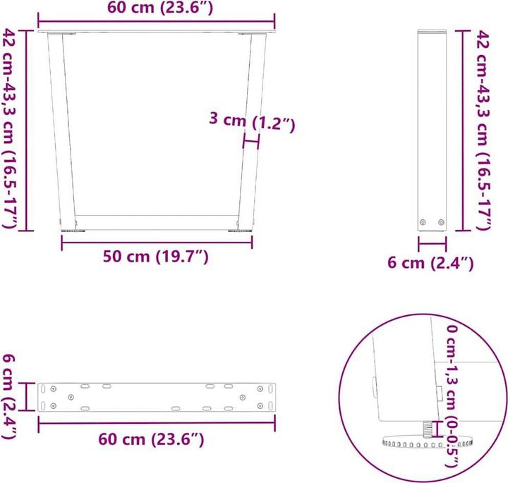 Actual product image vidaXL Couchtischbein