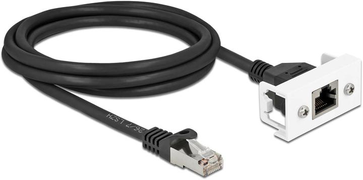 Actual product image Delock Network extension cable for Easy 45 module S/FTP RJ45 male to RJ45 female Cat.6A 2 m black (S/FTP, CAT6a, 2 m)
