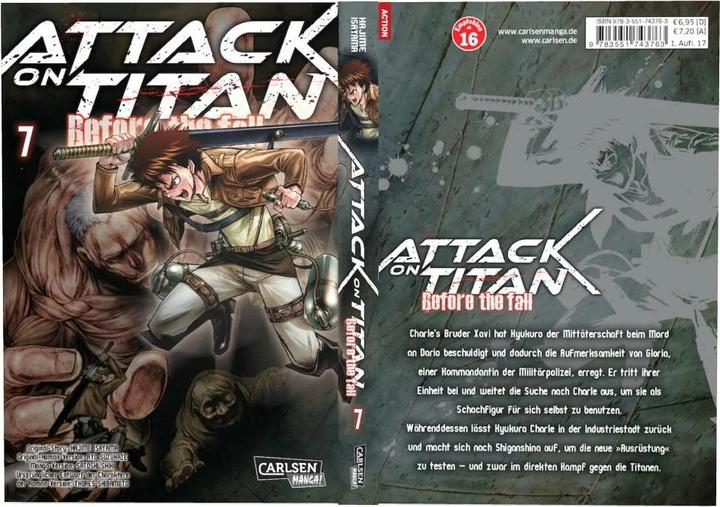Produktbild Attack on Titan - Before the Fall, Band 7 (Deutsch, Hajime Isayama, 2017)