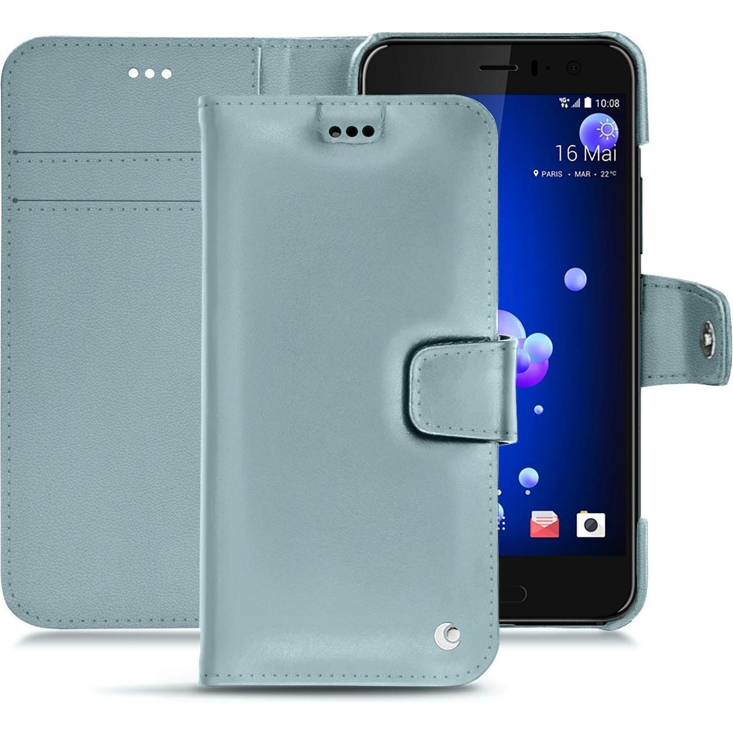 Thumbnail - Noreve Lederschutzhülle Wallet (HTC U11), Smartphone Hülle, Blau