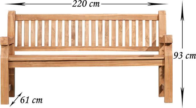 Actual product image Swisshandel24 Teak bench Jackson 220 cm, teak