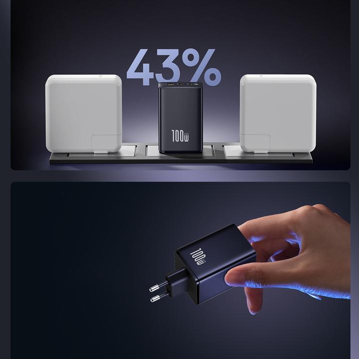 Actual product image Baseus EnerFill FE11 100W EU Schwarz (100 W, 3 ports)