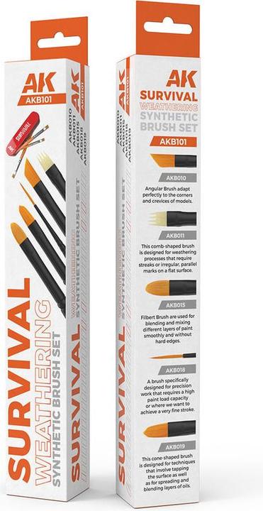 Produktbild AK Interactive SURVIVAL WEATHERING BRUSHES SET (5 brushes)