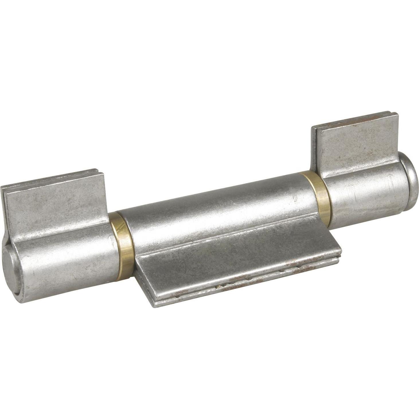 Ibfm, Türbeschlag + Scharnier, Anschweissband 3-teilig I-Lappen Stahl blank Stift 20 mm mit Messinring