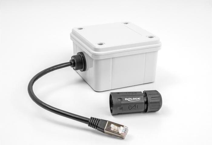 Produktbild Delock Kabel RJ45 Stecker zu RJ45 Buchse Cat.6A zum Einbau m (S/UTP, CAT6a, 0.25 m)