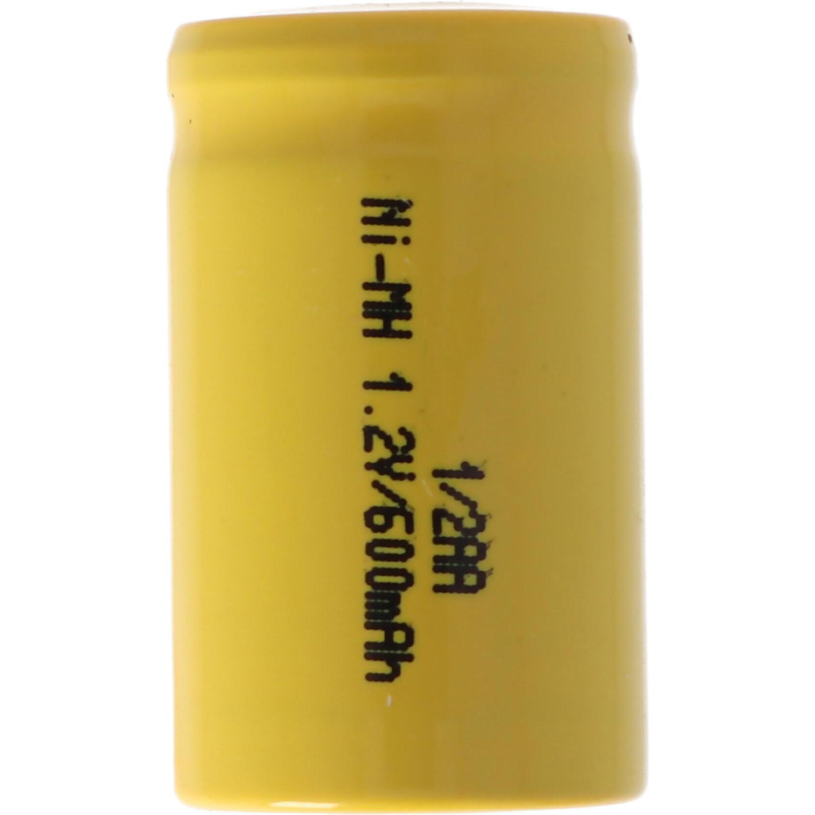 AccuCell Akku 1/2AA (1 Stk., 600 mAh, Akku), Akku Ladegerät