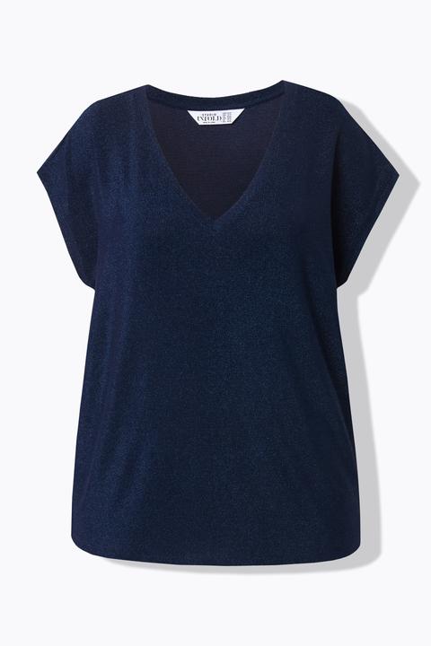 Produktbild Studio Untold Top, Glitzer-Jersey, V-Ausschnitt (56)