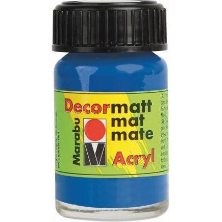 Thumbnail - Marabu, Künstlerfarbe + Bastelfarbe, Decormatt Acryl 15 ml im Glas mittelblau (Mittelblau, 15 ml)