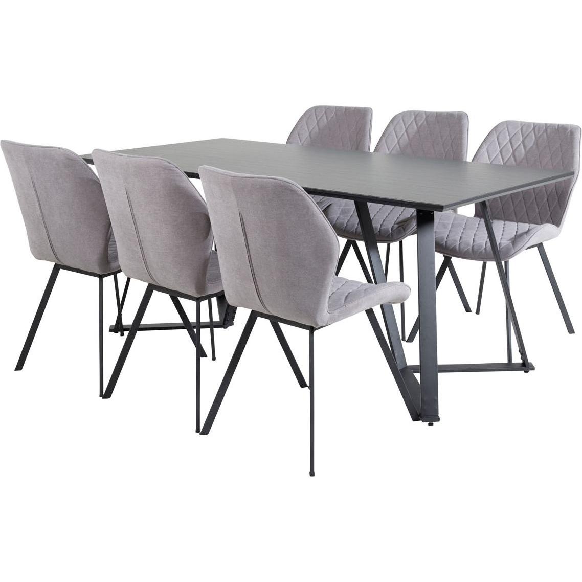 Ebuy24, Esstisch, Essgruppe Marina 34 (7-teilig) (90 x 180 x 75 cm)