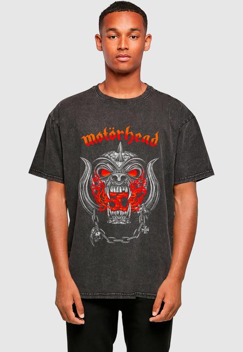 Produktbild Merchcode Motorhead - 50th Warpig Flames Acid Washed Oversize Tee - 193709 (M)