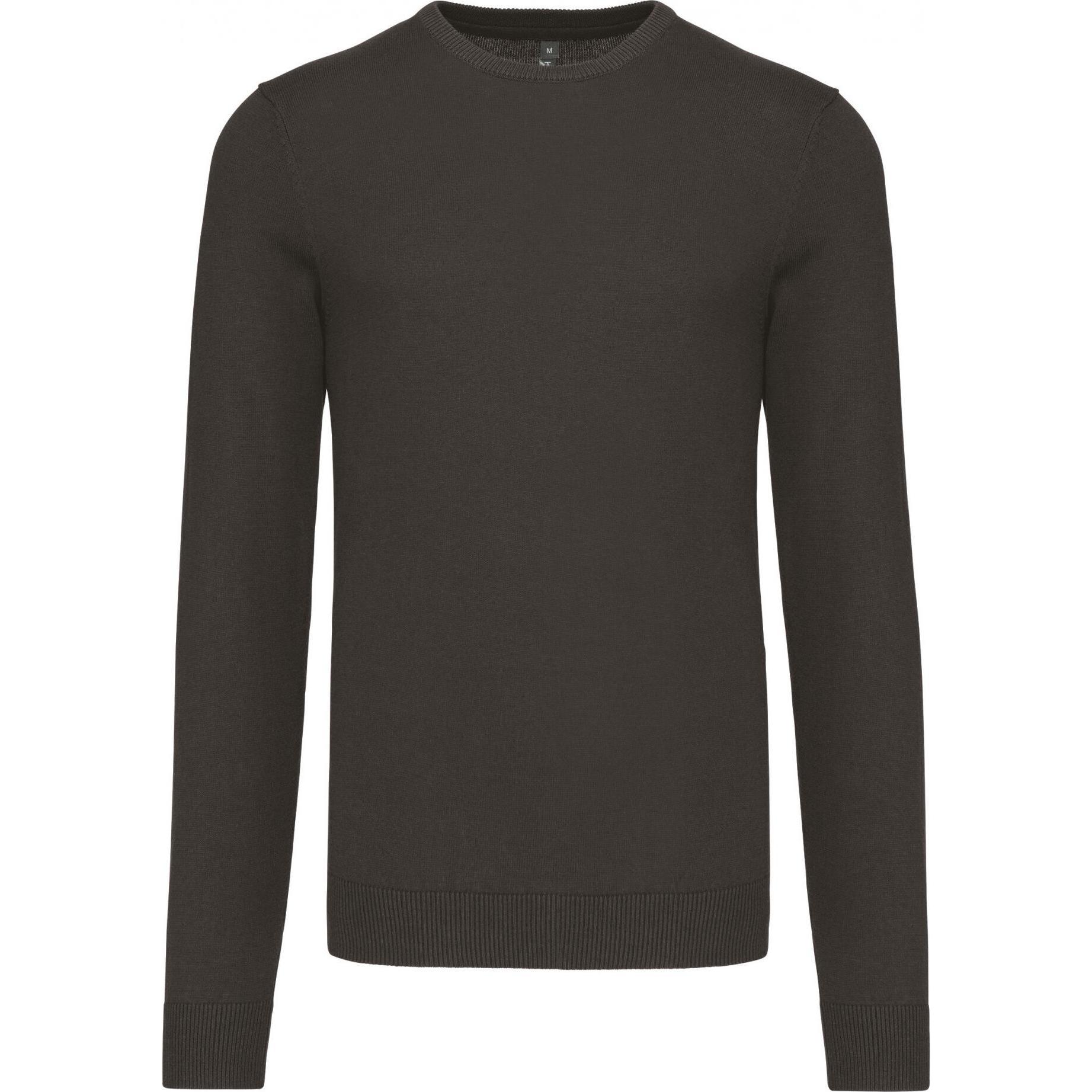 Kariban, Herren, Pullover, Pullover mit Rundhalsausschnitt, Grau, (S)