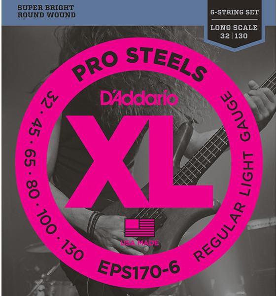 Actual product image D'Addario EPS170-6 - ProSteels Round Wound Bass Strings (6 x)