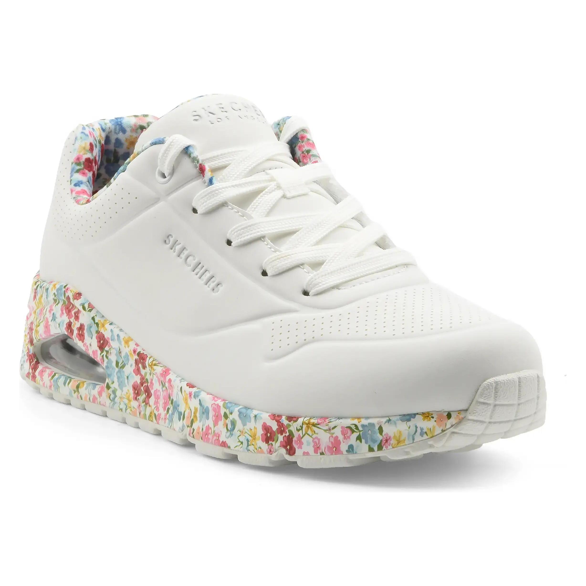 Skechers, Vrouwen, Sneakers, Uno Sneakers Voor Dames - Majestic Garden, Wit, Bruin, (40)