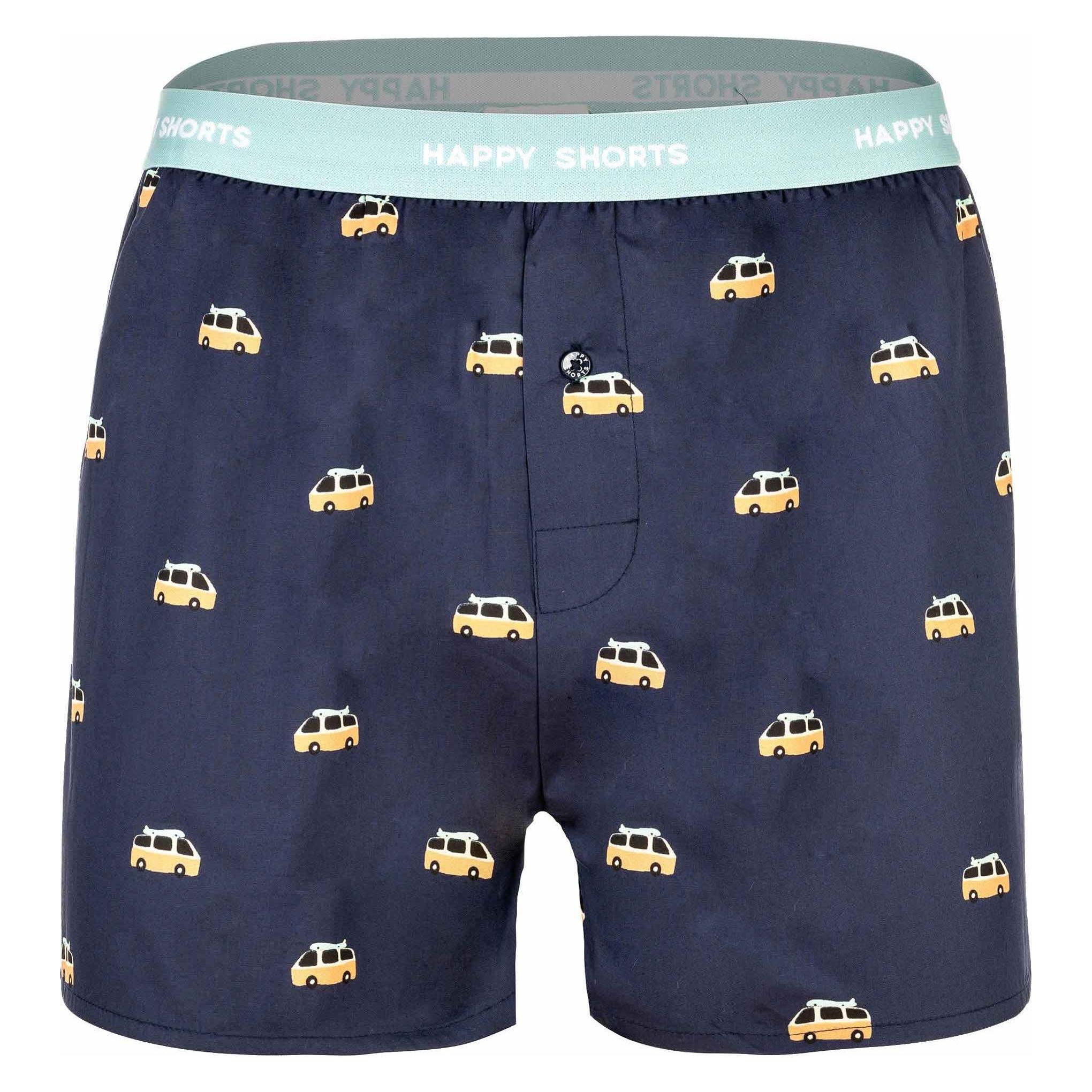Happy Shorts, Herren, Unterhosen, Web-Boxershorts Casual Bequem Sitzend, Mehrfarbig, (L, Einzelpack)