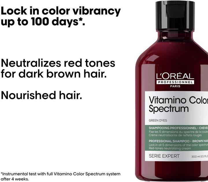 Produktbild L'Oréal Professionnel Vitamino Color Spectrum Green Dyes Neutralizing (Flüssiges Shampoo, 300 ml)