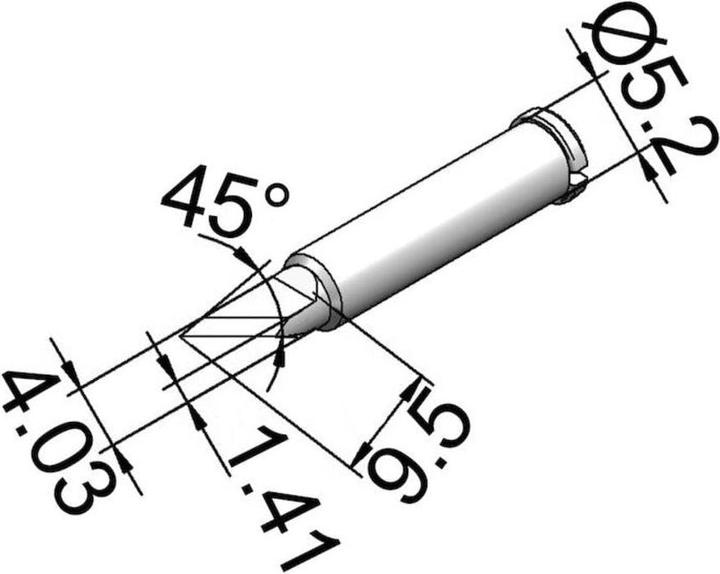 Produktbild Lötspitze 2,0mm PLCC Messer (Lötspitze)