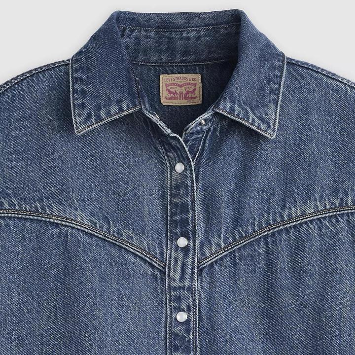 Immagine prodotto Levis Kurze Bluse mit kurzen Ärmeln aus Denim (L)