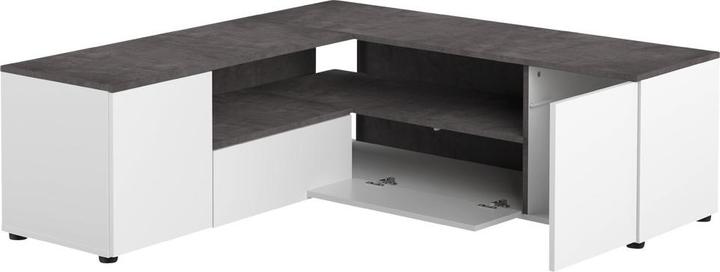 Temahome Angle TV Stand white and concrete look (40 x 46 cm)