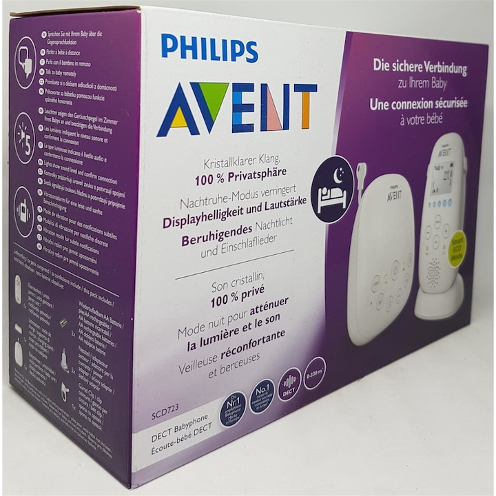 Actual product image Philips Avent Dect SCD723/26 (Baby Monitor Audio, 330 m)