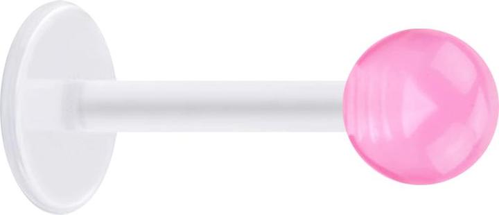 Produktbild Star Piercing Micro Labret transparent mit Kugel pink transparent (Acryl, ohne Messing, Bioflex)