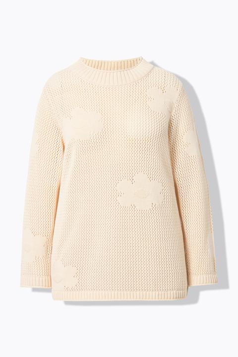 Produktbild Ulla Popken Pullover, Lochstrick, Rundhals, Langarm (46, 48)