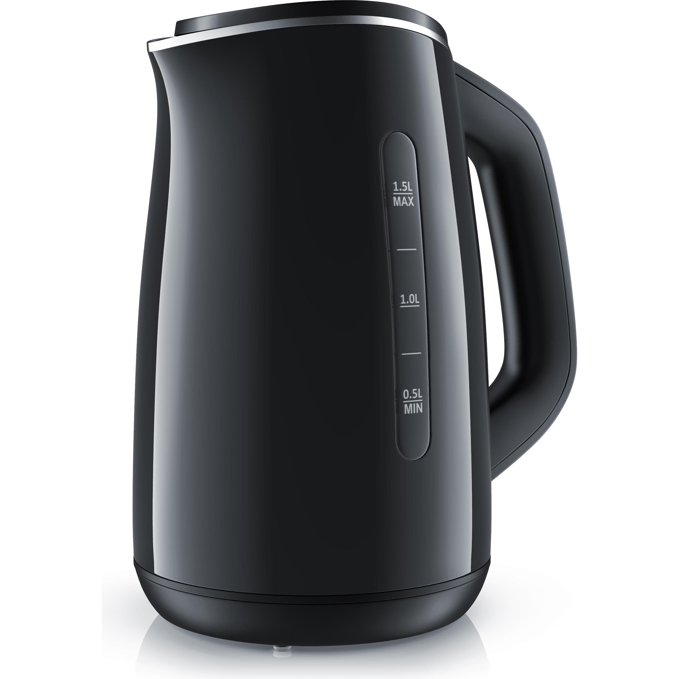 Arendo Wasserkocher 1,5 l, 2200 W, Edelstahl & Glas mit Teesieb, Teekocher, Temperaturwahl 40° C - 100° C, Wasserkocher,...