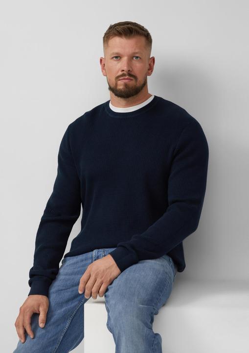 Produktbild s.Oliver Strickpullover Strukturmix-Pullover aus reiner Baumwolle (XXL)