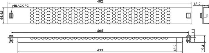 Produktbild Value 19" 1HE Belüftungsplatte, werkzeuglos, einrastbar