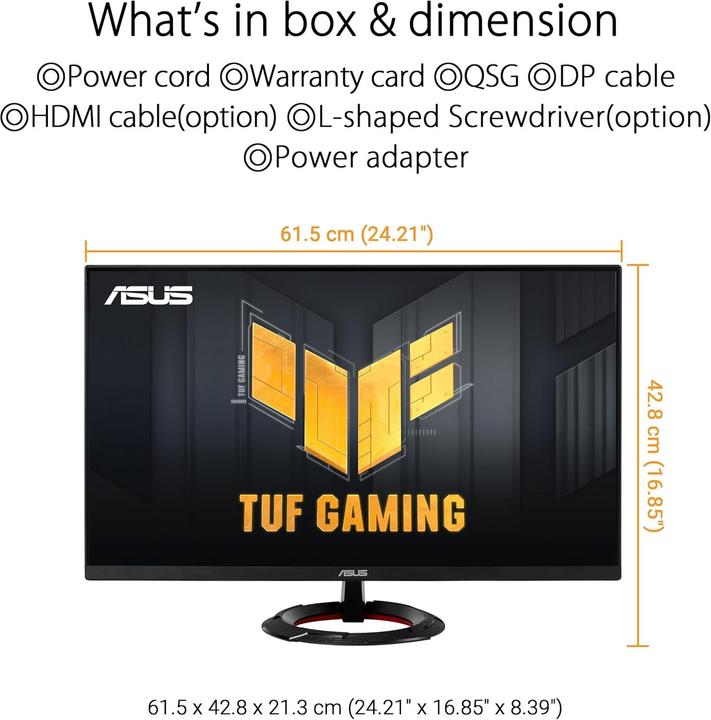 Produktbild ASUS TUF Gaming VG279Q3R 68.6cm (16:9) FHD HDMI DP (1920 x 1080 Pixel, 27")