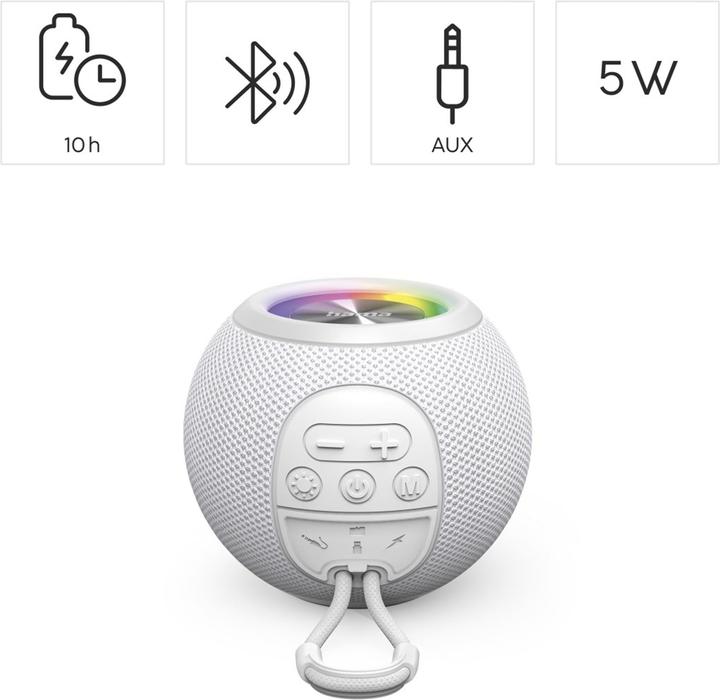 Actual product image Hama Ball Shape Speaker (10 h, Rechargeable battery operated)