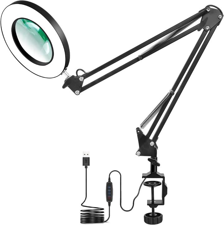 Newacalox LED desk lamp with magnifying glass (960 lm)