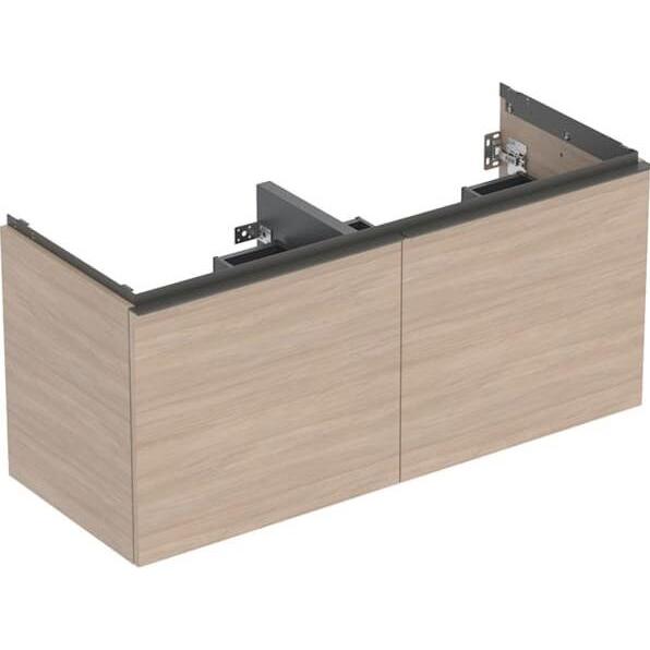 Geberit, Waschbeckenunterschrank, Acanto Unterschrank für Doppelwaschtisch, 2 Schubladen und 2 Innenschubladen, wandhäng...