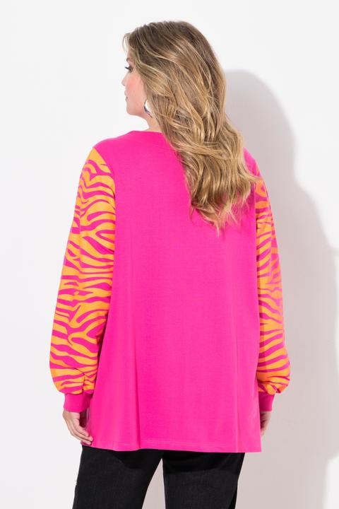 Produktbild Miamoda Sweatshirt, A-Linie, Zebra-Muster, weiter Langarm (46)