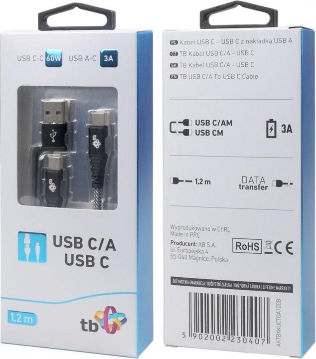 Produktbild Lenovo USB A/C - USB C Cable black (1.20 m, 60 W)