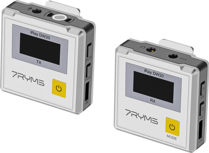 Image du produit 7Ryms Microphone sans fil 2.4G double canal blanc