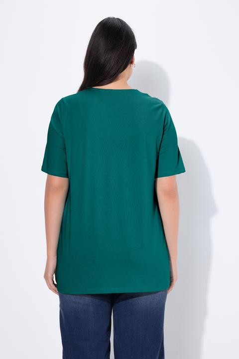Actual product image Ulla Popken Essential Notch Neck Stretch Tee (58)