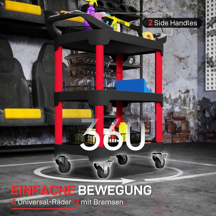 Image du produit Homcom Werkstattwagen Kunststoff Schwarz+Rot