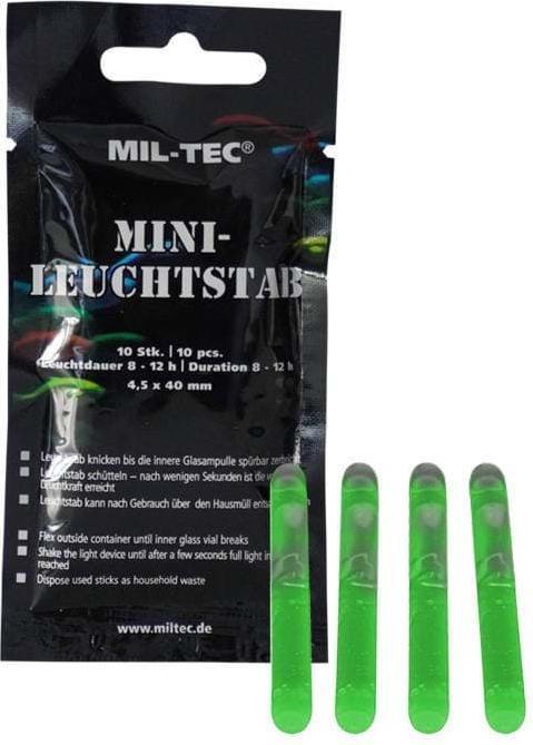 Actual product image Mil-tec Mini glow stick 10-pack green