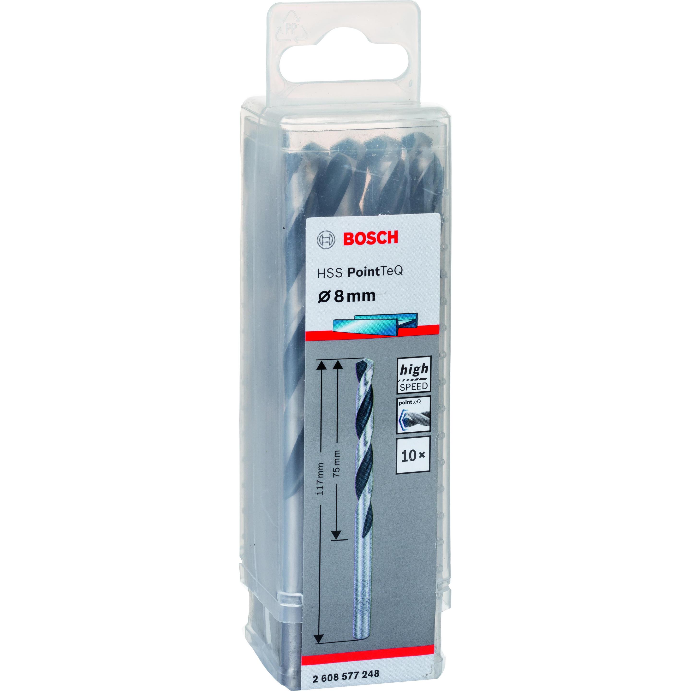 Thumbnail - Bosch Professional Zubehör, Bohrereinsatz, Metallspiralbohrer HSS PointTeQ, DIN 338, 8,0 mm, 10er-Pack (8 mm)