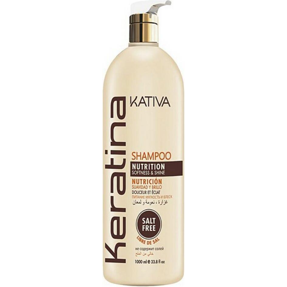 Kativa, Shampoo, Keratina Shampoo Nutrition, Softness & Shine 1000 ml (1000 ml, Flüssiges Shampoo)