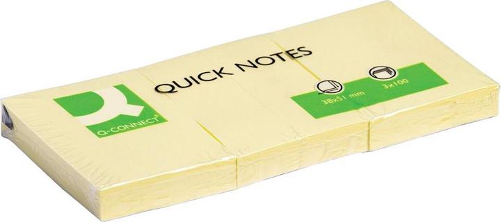 Produktbild Q-Connect Haftnotizen Quick Notes gelb (51 x 38 mm)
