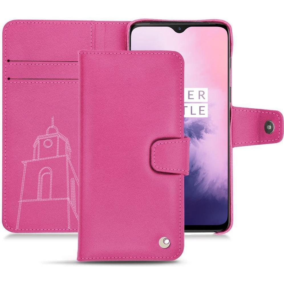 Noreve Lederschutzhülle Wallet (OnePlus 7), Smartphone Hülle, Rosa