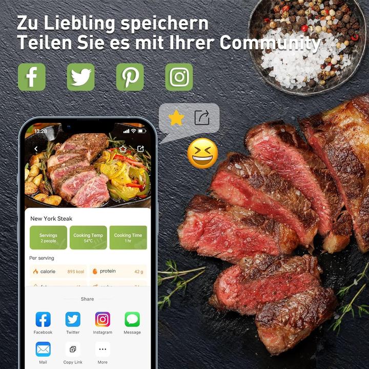 Actual product image KitchenBoss WLAN Sous Vide Roner Professional 1100 W, Wifi-Bedienung, IPX7 wasserdicht, LCD-Display, ultra-leise