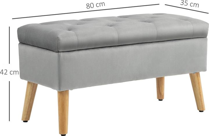 Image du produit Homcom Sitzbank Polyester, Schaumstoff Grau (80 cm)